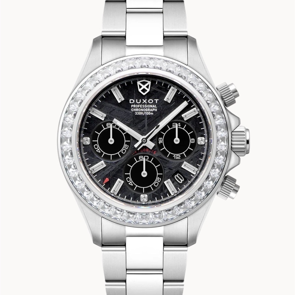 NWT Duxot Accelero Black Meteorite Chronograph Watch